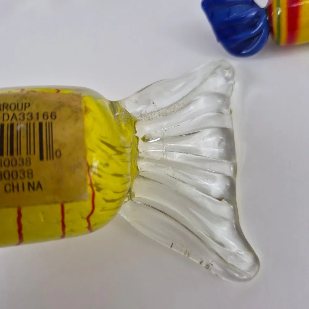 Sabana Group Murano Style Art Glass Candy Figurines Set of 9 Multi Color Decor